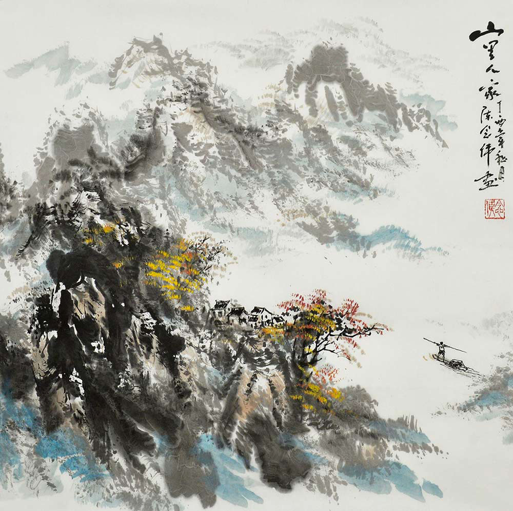 画家陈念伟山水:群山峻朗,气势磅礴