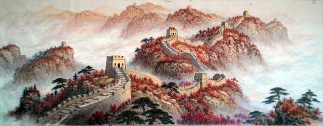 著名长城山水画家,国家一级美术师,裴宪中先生的长城山水画欣赏