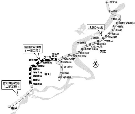 计划于2020年竣工 与杭州地铁6号线贯通运营 项目通车后,从富阳到杭州