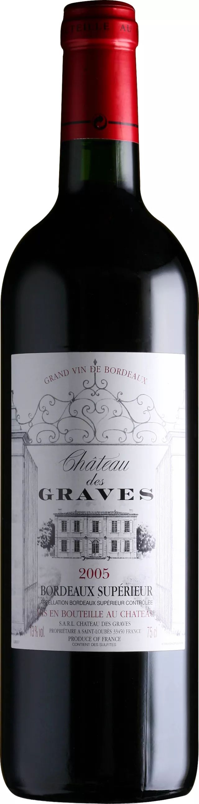 富隆德嘉斯红葡萄酒2005 chateau des graves 750ml 零售价398元