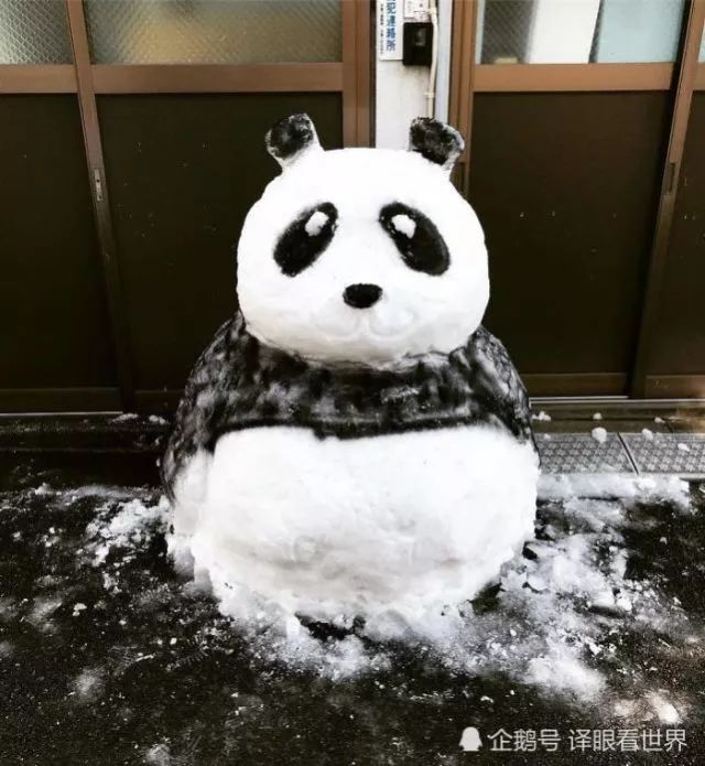 日本东京雪花纷飞,全民脑洞大开堆雪人,街头神作迭出