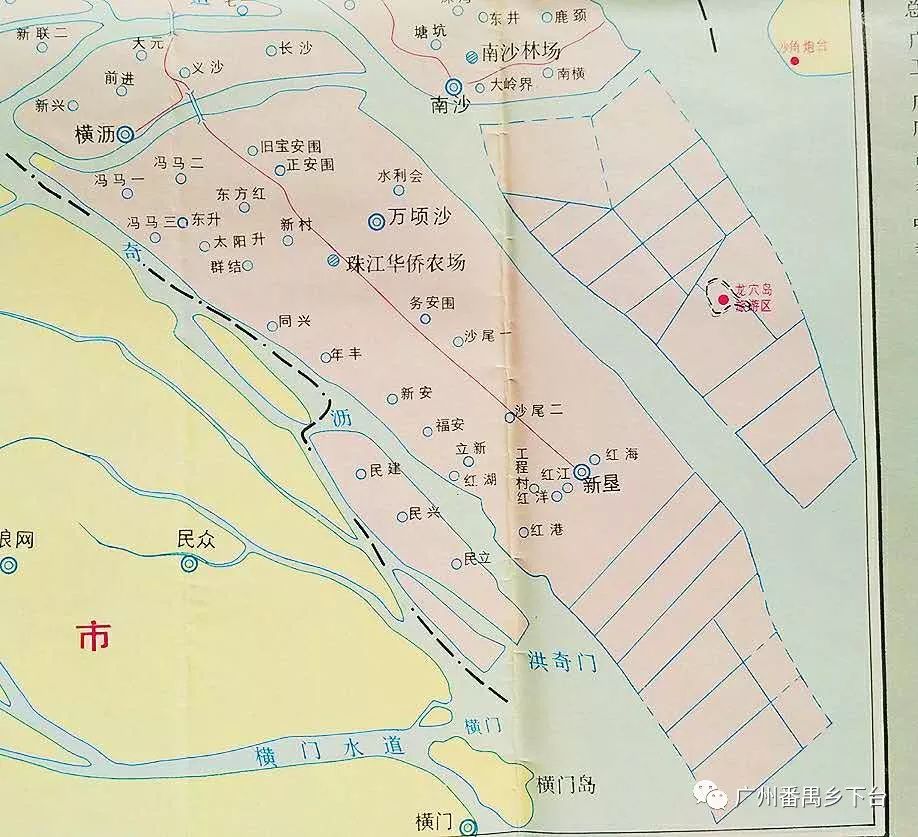 万顷沙仍未有大桥通往 民建,民兴,民立 沥心沙大桥 2.