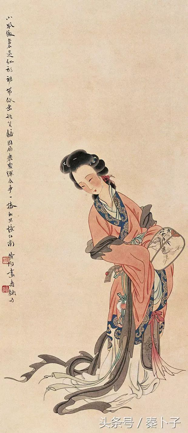 秦卜子:古典仕女画,颇有唐伯虎的画风