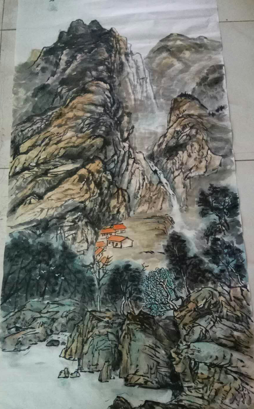 后师从著名画家李凤吉先生学画牡丹,后又拜西安著名山水画家李少波