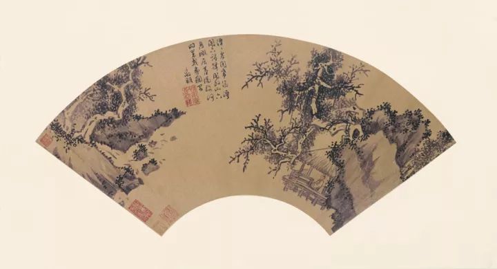 折扇分字和画两种扇子,扇面画是中国历史悠久的传统,在宋,元时代