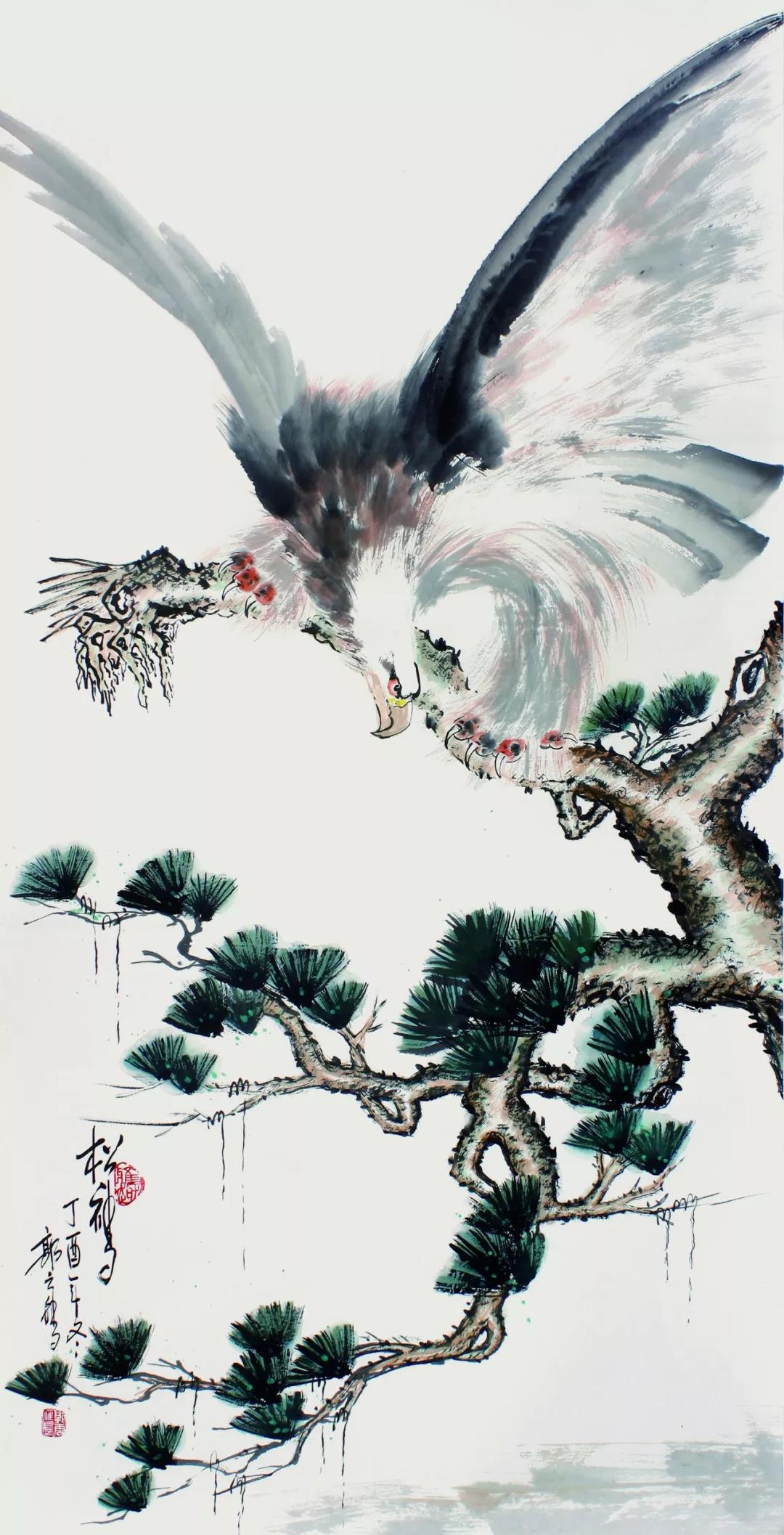 郭云鹰 松鹰孟德玉 国画巴崇文 松岩竞秀杨宝珩 国画张金举 国画