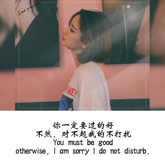 你一定要过的好,不然,对不起我的不打扰no no interruption the way