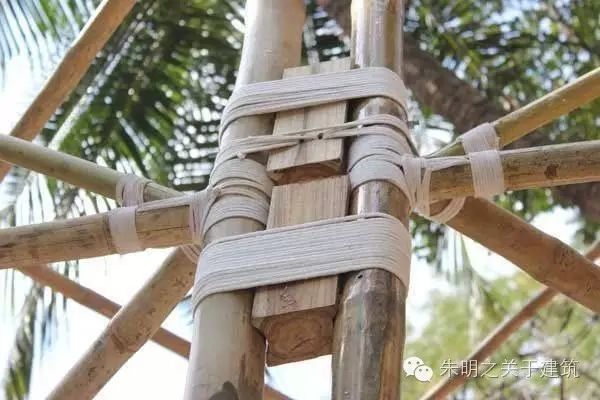 施工技术竹结构建筑的捆绑及节点处理