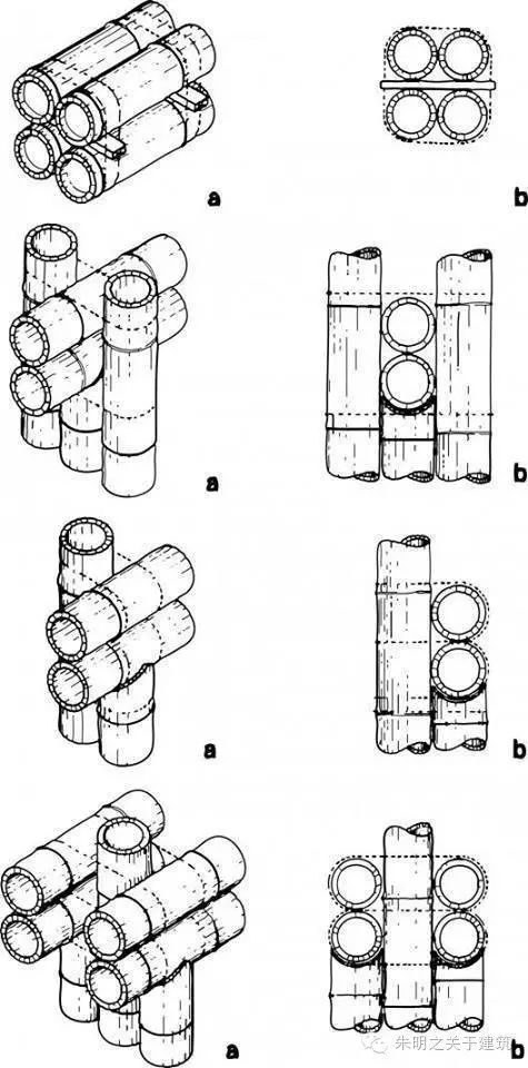 施工技术竹结构建筑的捆绑及节点处理
