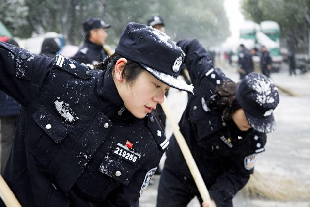 高淳风雪中那抹温暖的"红色"