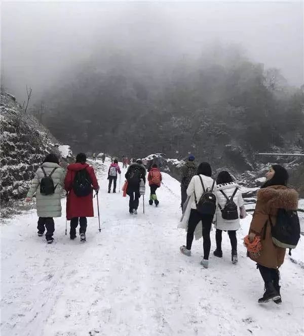 什邡山区突降大雪道路结冰 前往钟鼎寺神瀑沟路段交通