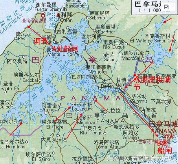 巴拿马运河上的两端船闸高出两大洋26米,船闸用水从哪里来