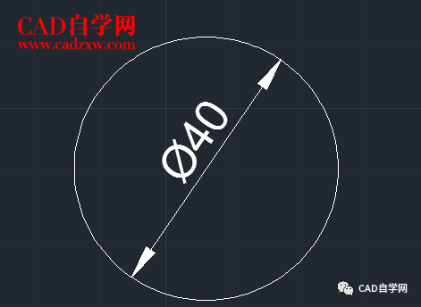 在cad中为什么直径标注时只有一个箭头?