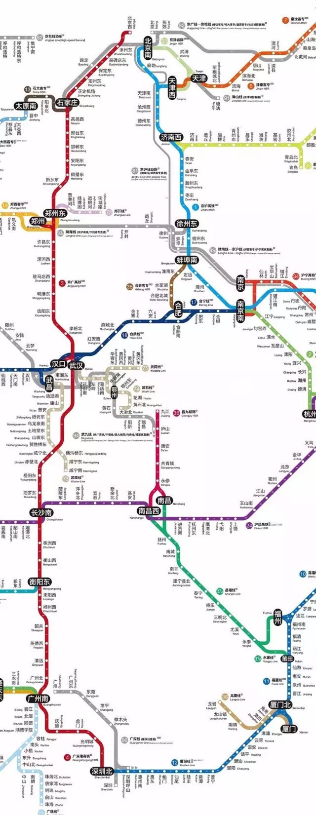 谁做的这份全国高铁线路图,画得像地铁一样!人手一份