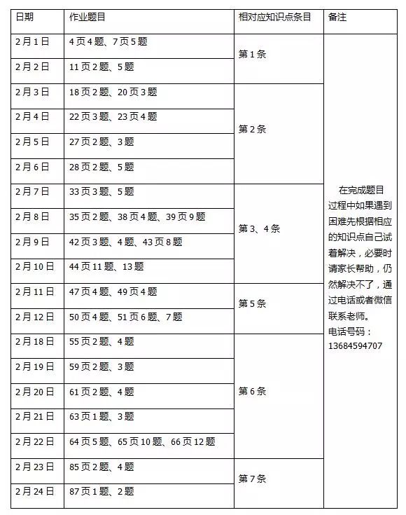 小学年组丨寒假作业清单