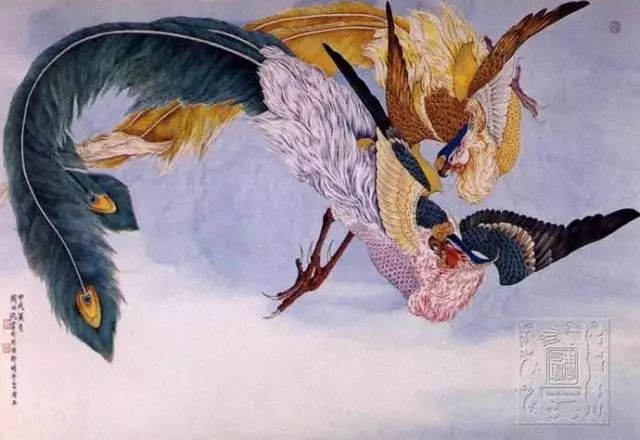 "凤凰于飞,翙翙其羽"出自诗经,描写的是凤与凰在空中相偕而飞的样子