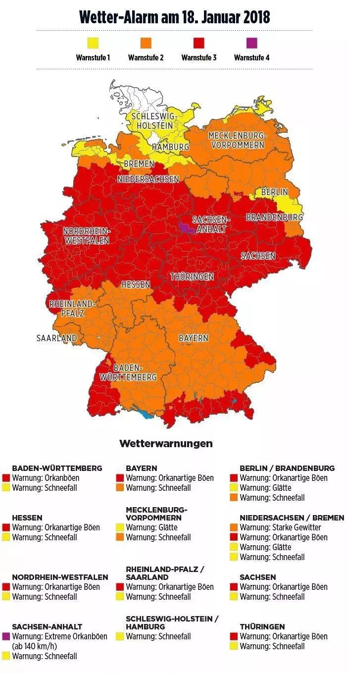 恶劣天气也会影响到黑森州部分地区,萨克森州,萨克森 安哈尔特州