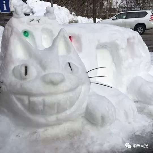 下雪啦我们来一起堆雪猫吧