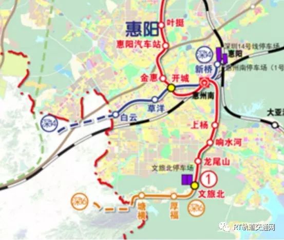 深圳16号线惠州段16号线也为地铁四期建设规划线路,连接龙岗与坪山的