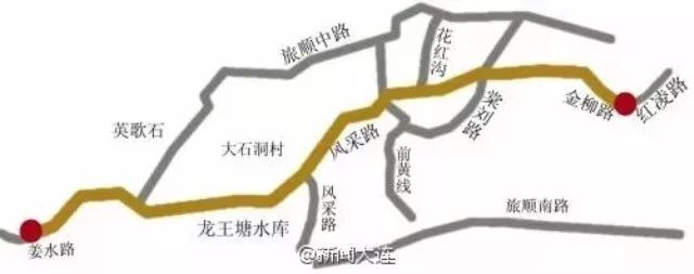 财经 正文  大连至旅顺中部通道起点位于甘井子区红凌路与金柳路交叉