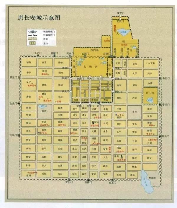 唐长安的城市地图图片
