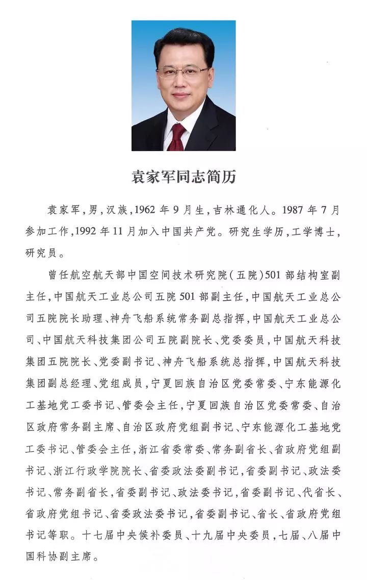 浙江省人民政府省长,副省长简历