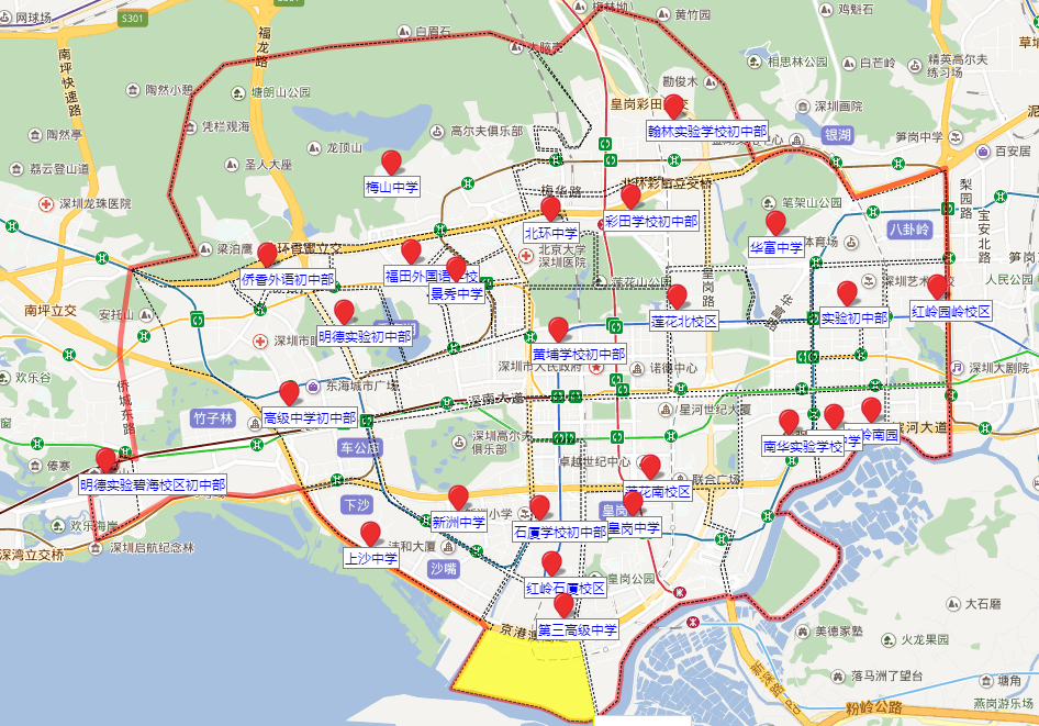 地段图查询:关注微信公众号"深圳查查吧"后,发送"福田区学区"即可获取图片