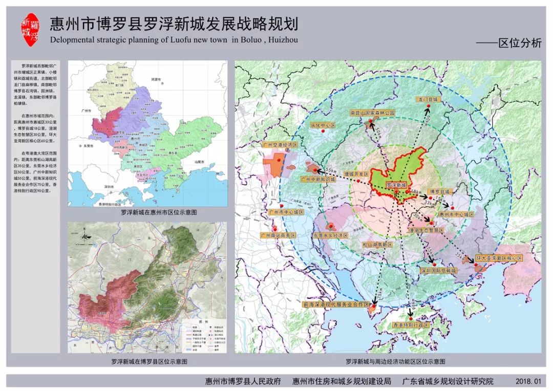 罗浮山风景名胜区管委会和长宁,龙华,福田,横河4个镇以及湖镇镇部分