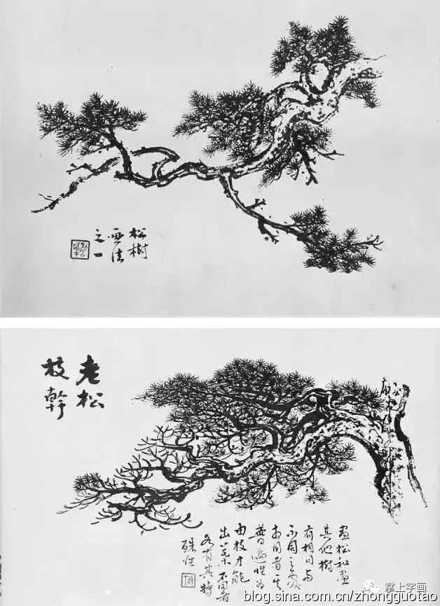 国画山水学习资料画树师范临摹本