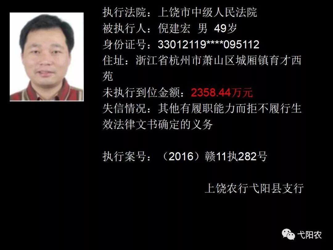 弋阳曝光一批不还钱的,28人上榜!最高欠款2358万元