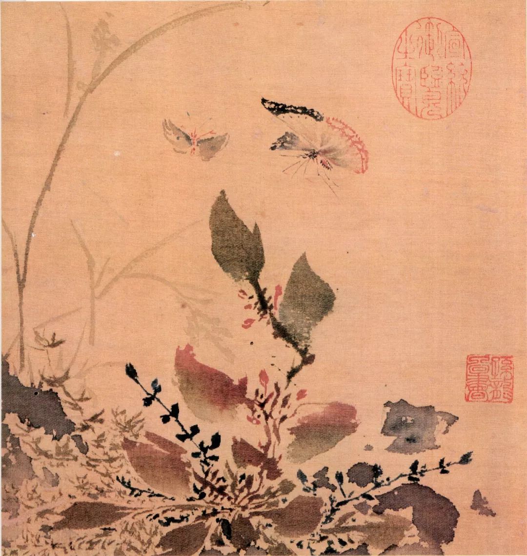 孙隆《草花蛱蝶》册页 部分