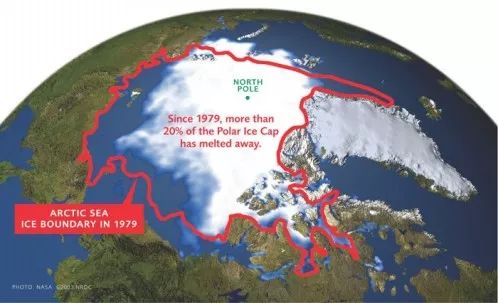 卫星观测记录1979年北极冰川范围