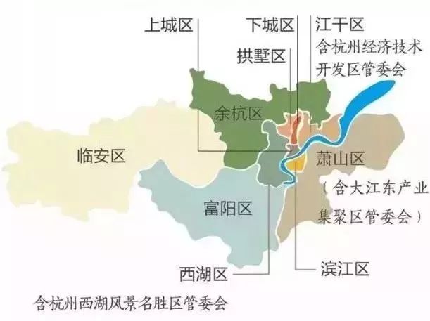 开发区),萧山区(含大江东产业集聚区管委会),余杭区,富阳区,滨江区