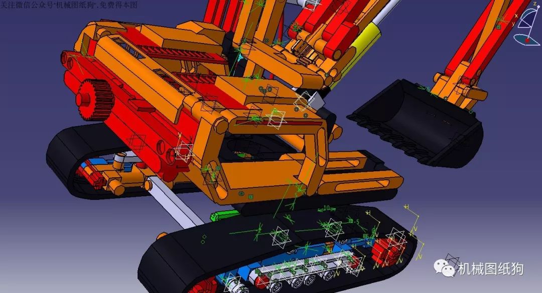 【工程机械】hotovo玩具挖掘机3d模型图纸 catia设计