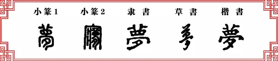 我们来先看它的繁体字"夢,原本是有个眼睛,上面是草,指一个东西把