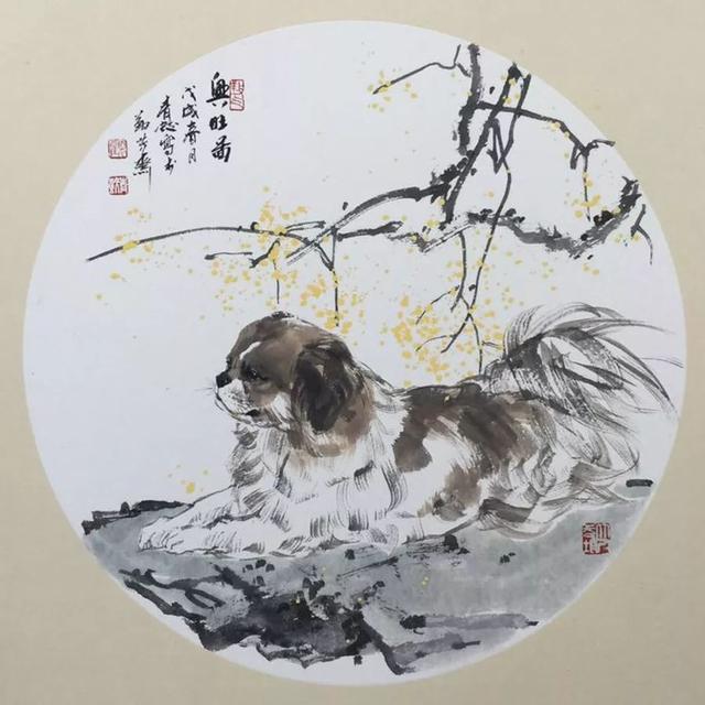 书画南北方顾青蛟鲁金林陈太明画狗中国画作品新年特展