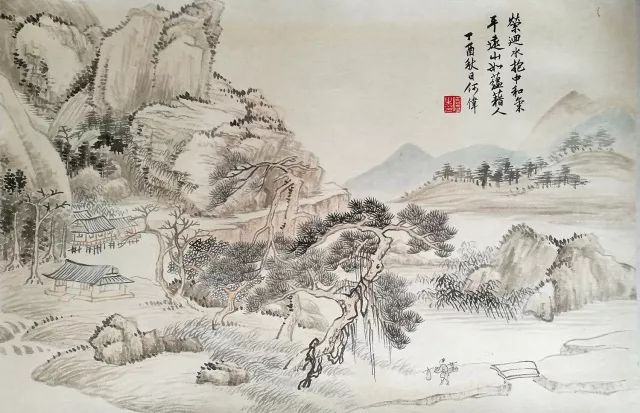 明通师法力学不殆观何伟山水画所感