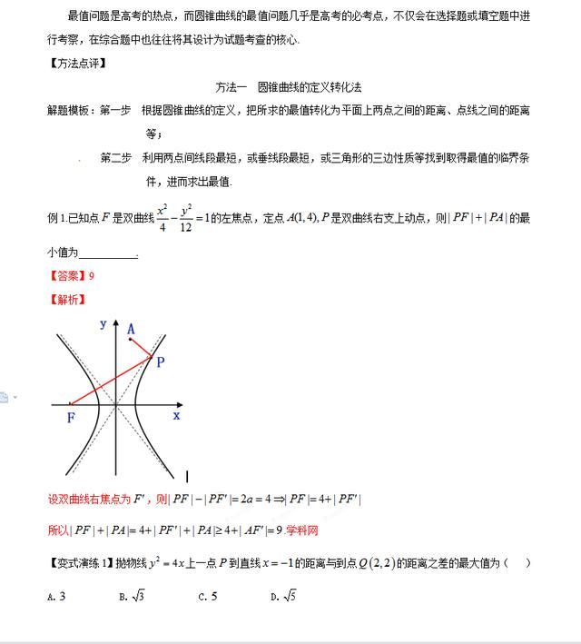 高中数学：圆锥曲线的七种题型归纳、八大解题方法，都是干货！