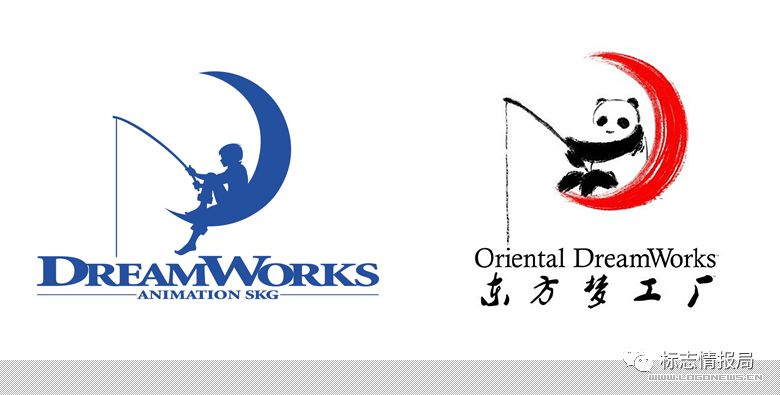 美国梦工场动画公司(dreamwokrs)logo和东方梦工厂旧logo