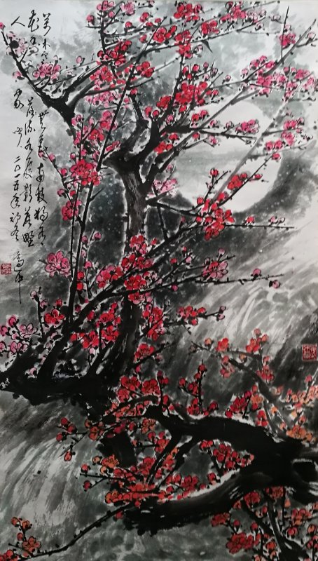 李适中国画梅花作品欣赏