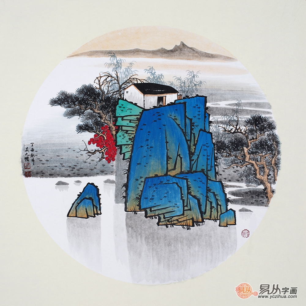 吴大恺国画山水小品欣赏,将人文带入画卷