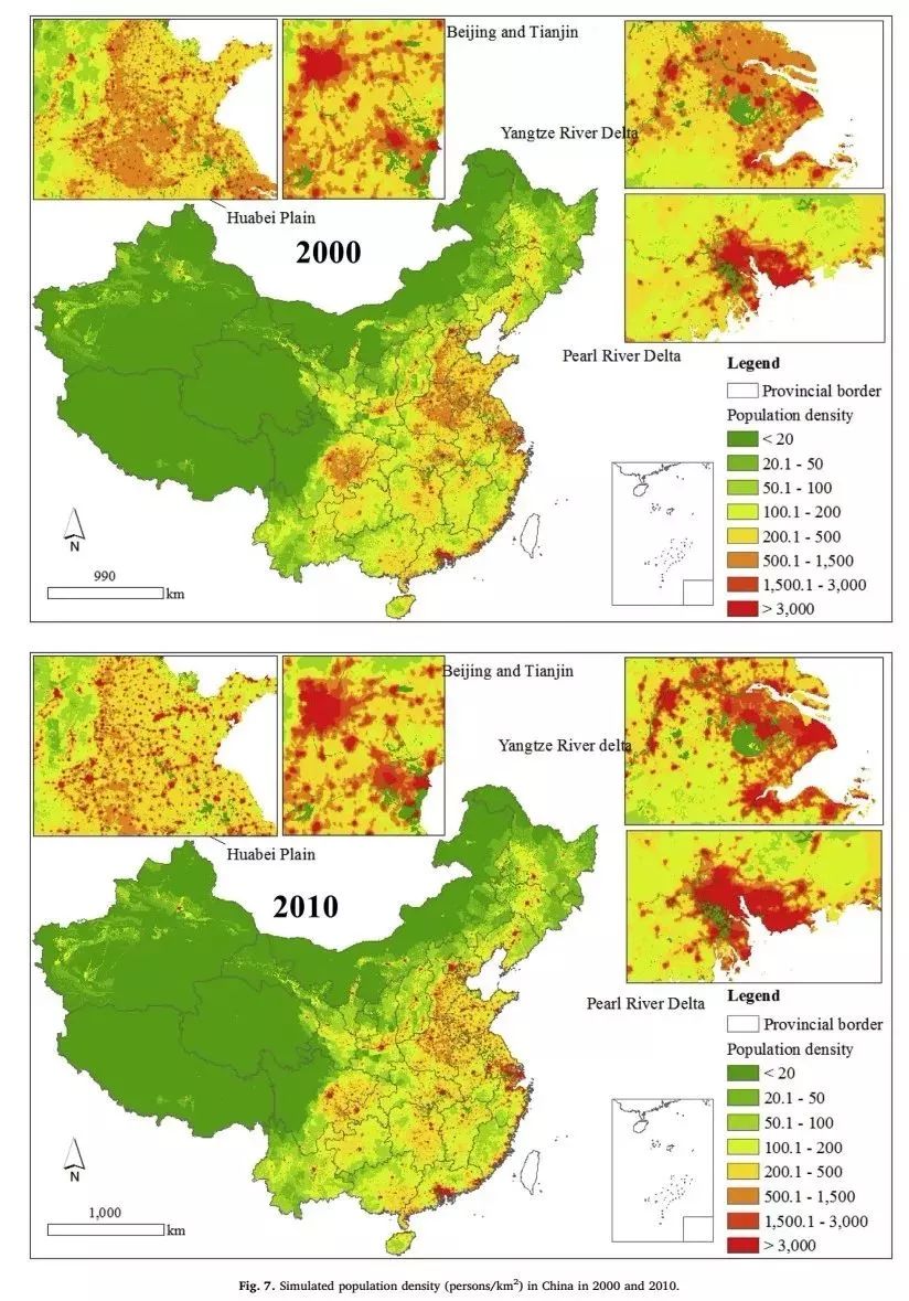 中国人口密度图高清