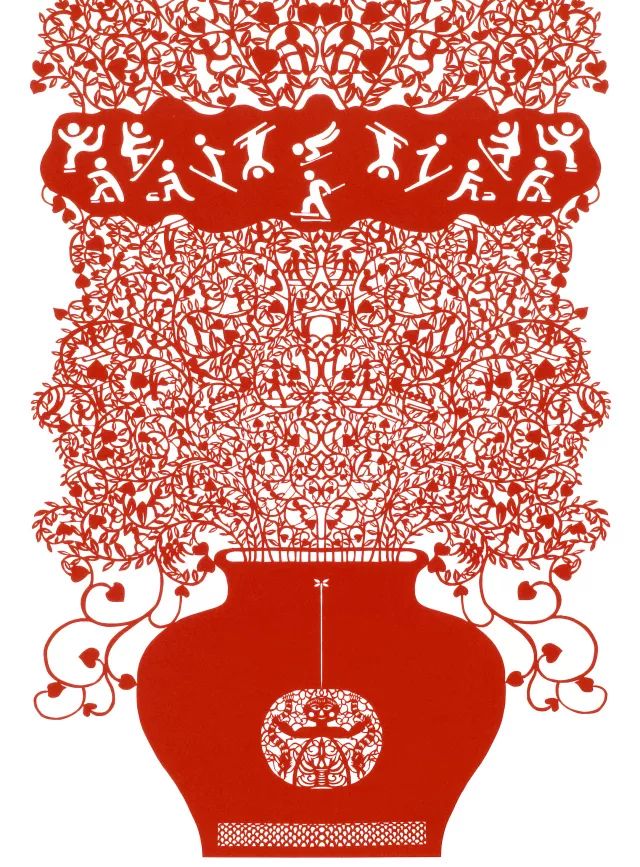 《我眼中的冬奥会》(局部) 该作品荣获第五届中国剪纸艺术节荣获优秀