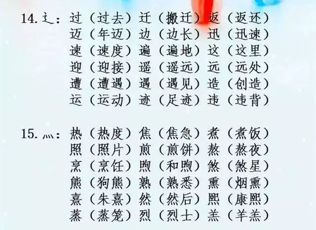 语文老师精心整理:小学《辨字组词 加偏旁,组新字》