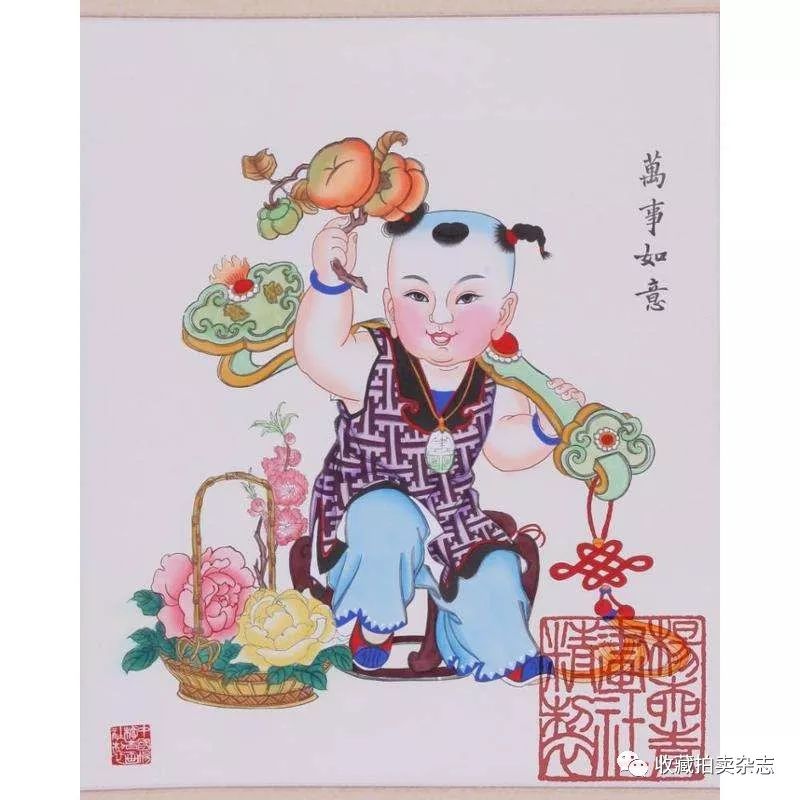 天津·杨柳青 杨柳青年画产生于中国明代崇祯年间,继承了宋,元绘画的