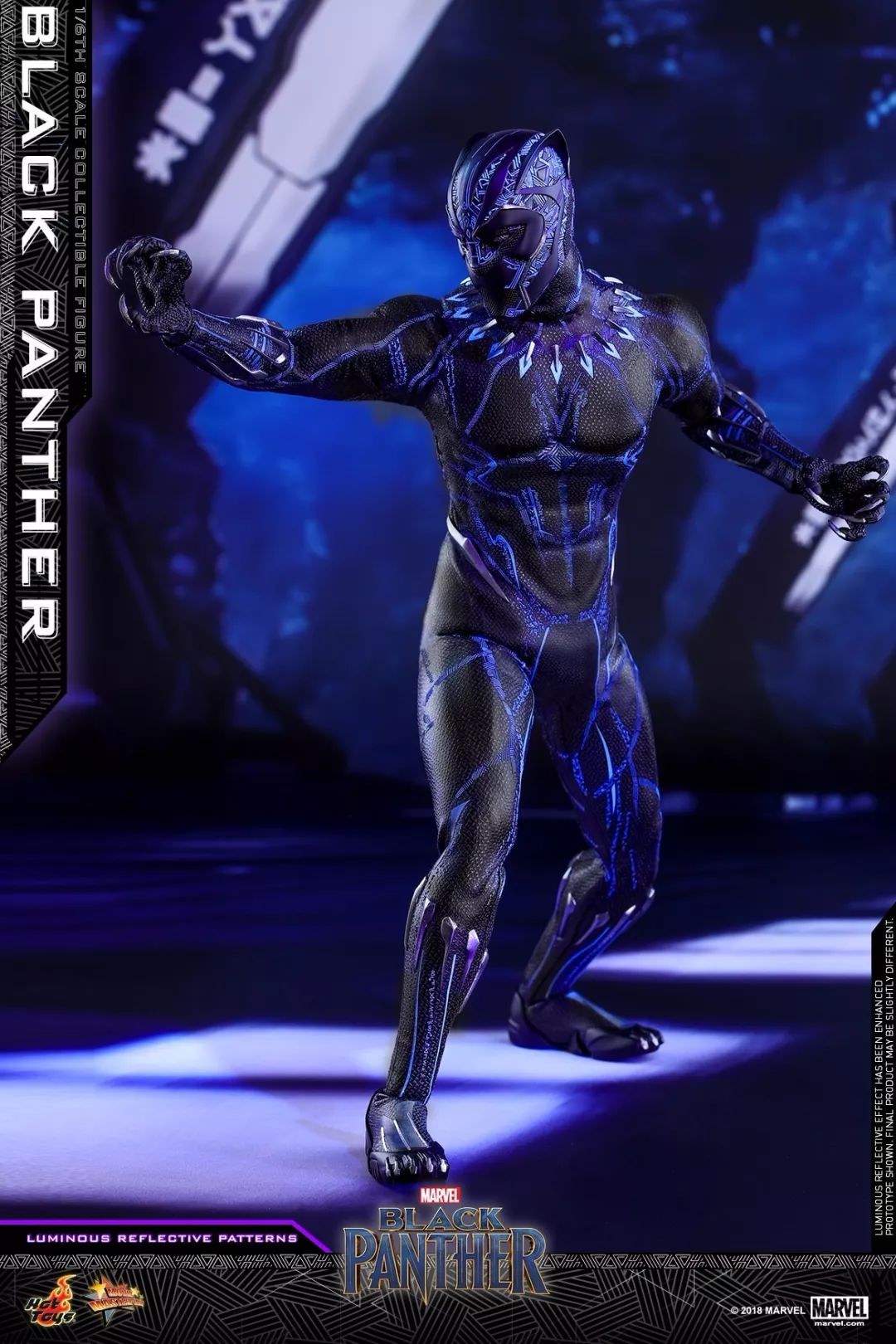 新品预定hottoys16mms470黑豹blackpanther黑豹荧光特效涂装紧身战衣