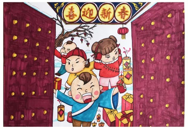 三等奖作品杭州市滨文小学 付思涵年画送福活动的最后一波高潮,也将