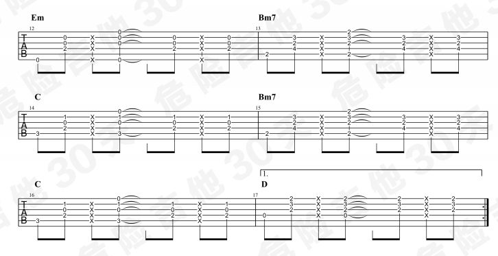 吉他情非得已简谱_庾澄庆情非得已吉他谱六线谱C调 图片谱 17吉他网(3)