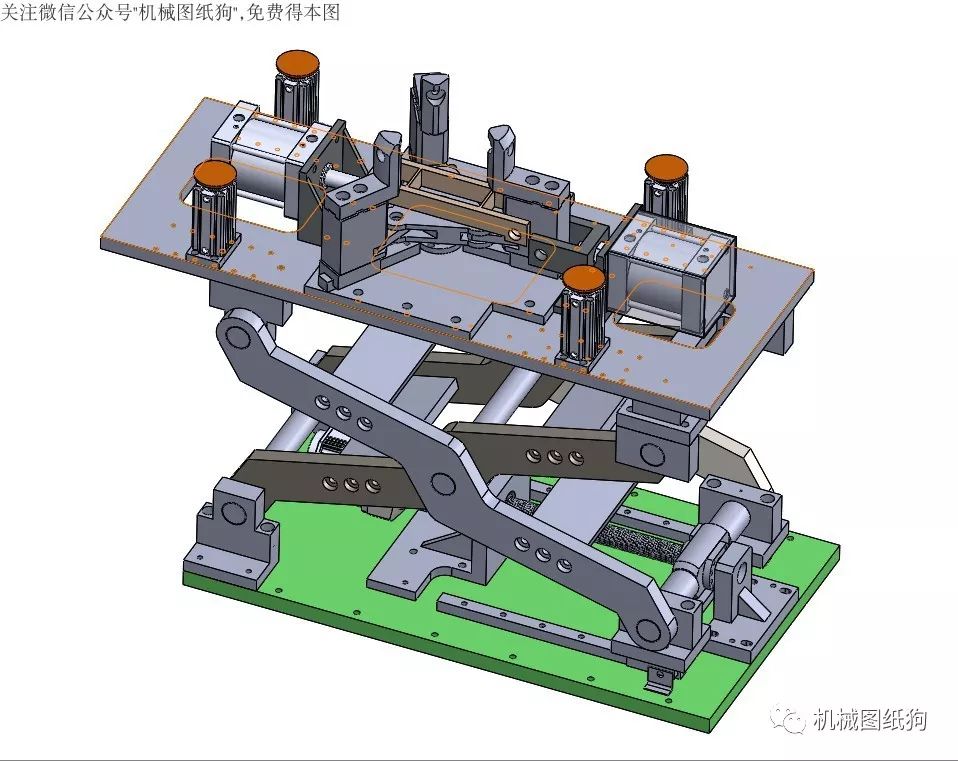 【非标数模】三爪夹具升降平台3d模型图纸 solidworks