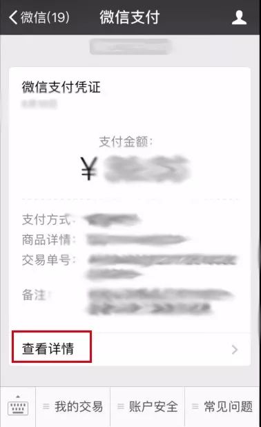 首先,在[微信支付]页面查看自己的微信支付凭证, 点击[查看详情]